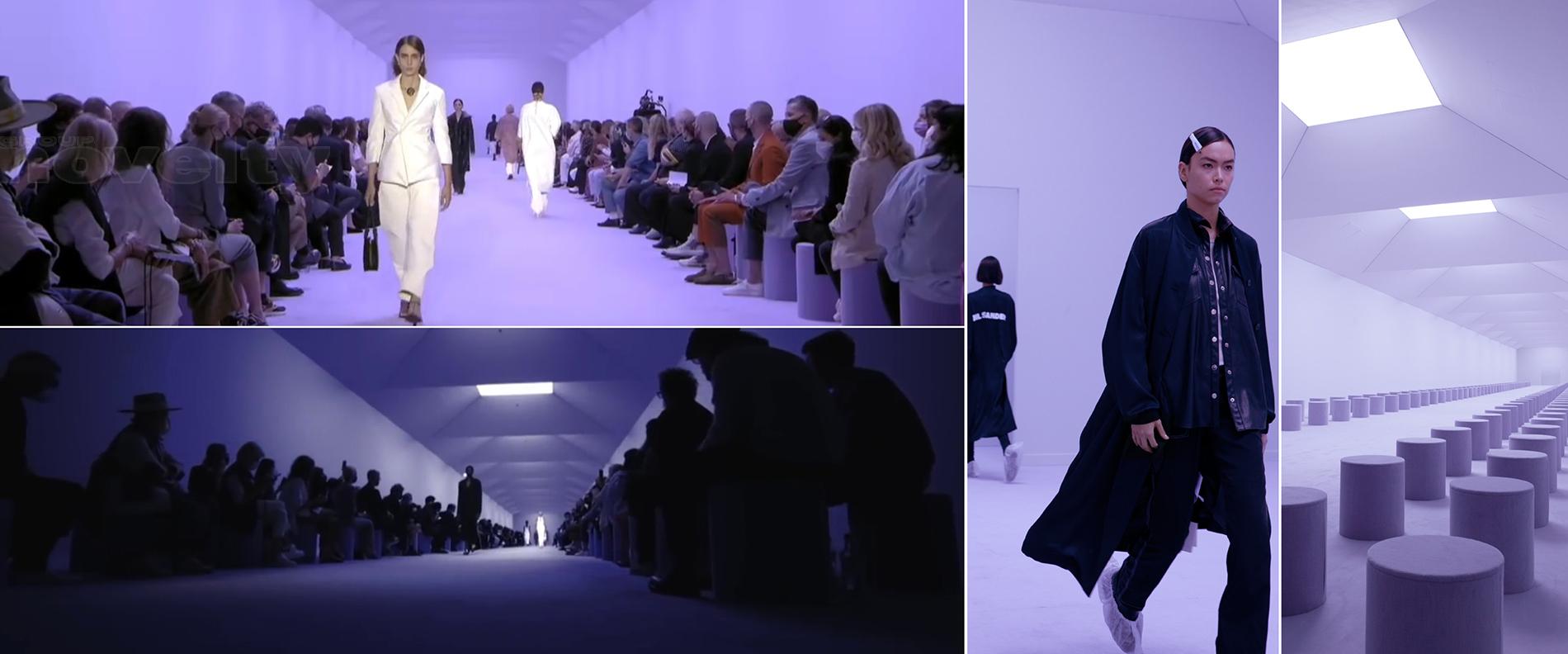 Visuel Novelty Azur sur le défilé Jil Sander à Milan 