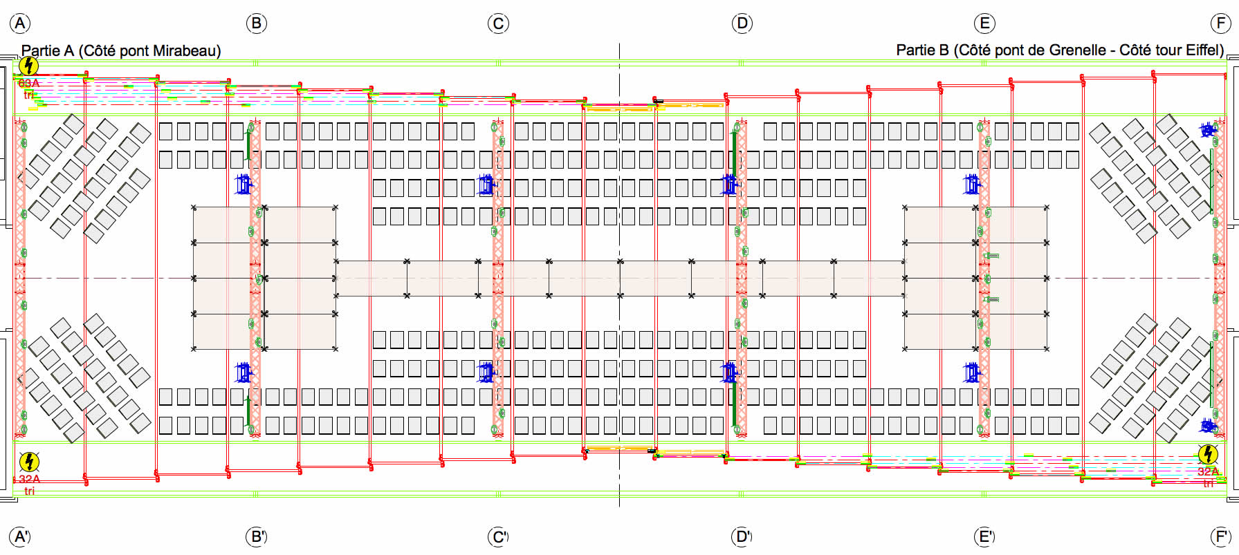 Configuration défilé 2 podiums